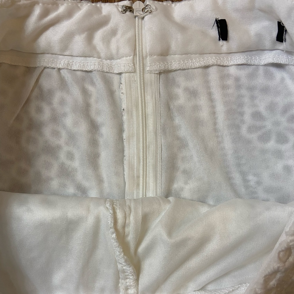 White Embroidered Lined Shorts - Picture 6 of 10